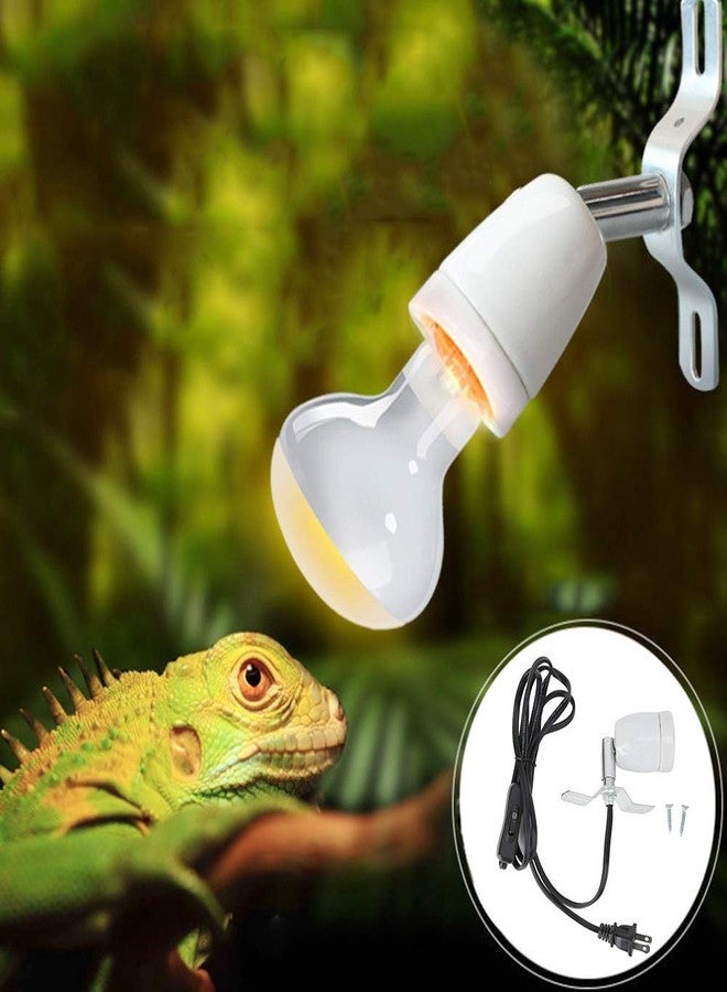 Hffheer Light Fixture Holder, E27 Base Bulb Socket Adjustable Reptile Lamp Holder Bracket Light Stand for Lizard Turtle Tortoise Reptile Ceramic Lamp Holder(110-240V) - Image 3